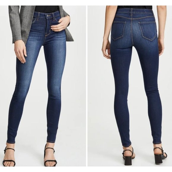 L'agence Jeans Women's Size 25 Blue Dark Wash Skinny Mid-Rise Stretch $255 Nwot - Picture 10 of 10
